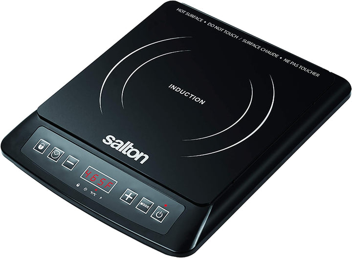 Surface de cuisson portative à induction Salton avec écran LED et 8 réglages de température - 1 500 W - Noir 