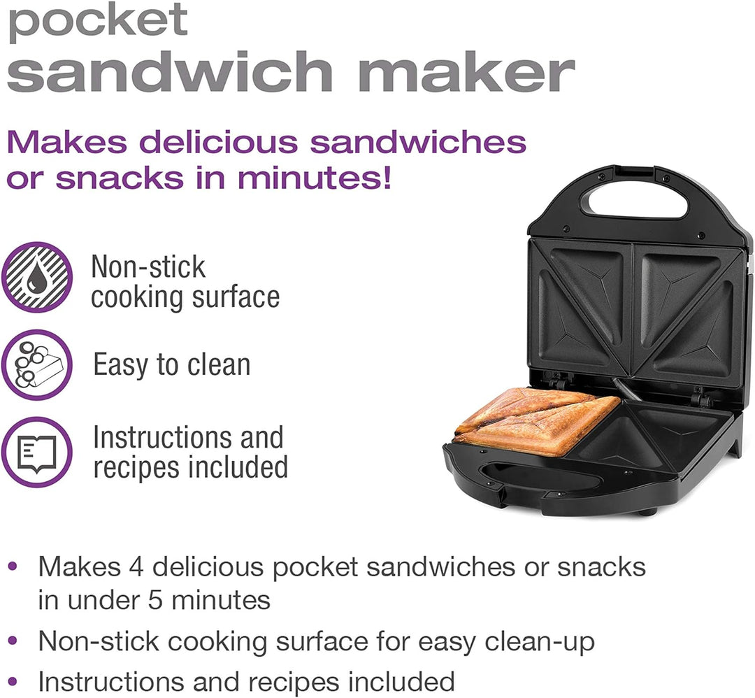 Salton Panini Maker with non-Stick Cooking Surface - Black