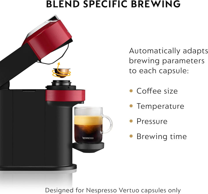 Machine à café et expresso Nespresso Vertuo Next de Breville - Rouge cerise