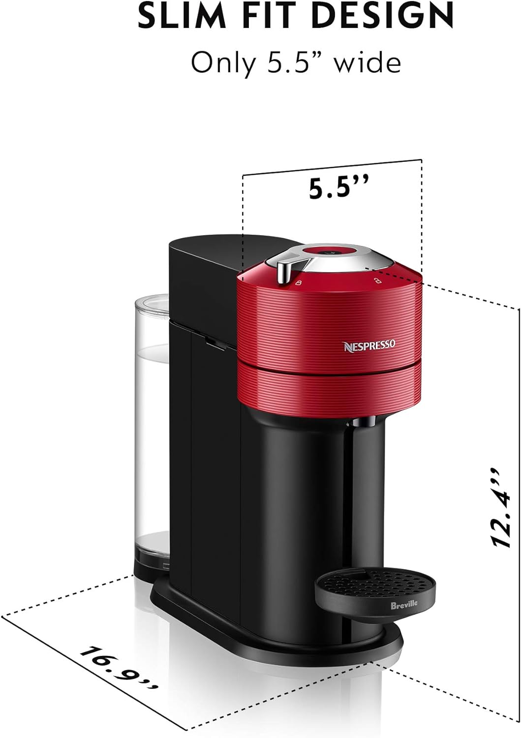 Nespresso Vertuo Next Coffee and Espresso Machine by Breville - Cherry Red