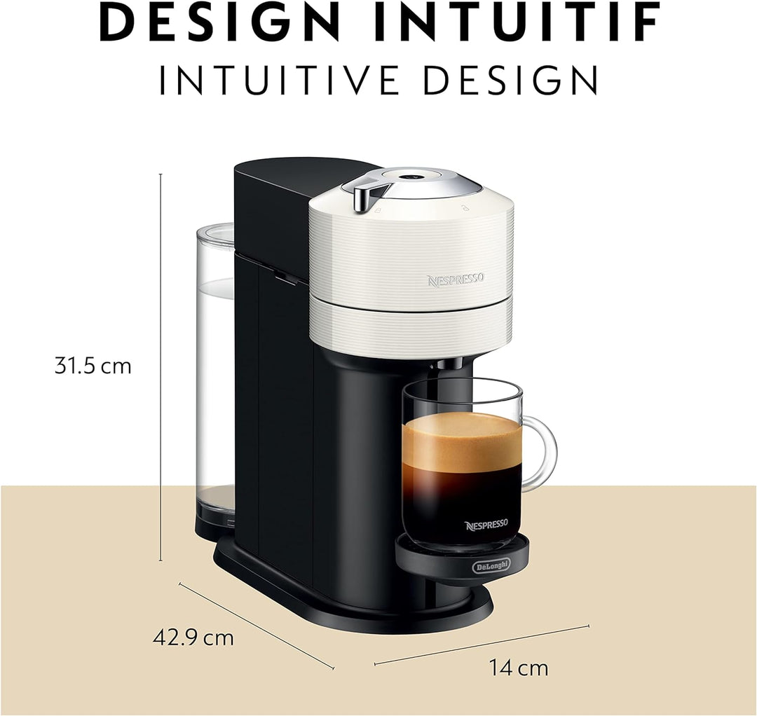 Nespresso Vertuo Next Premium Coffee & Espresso Machine by De'Longhi - White