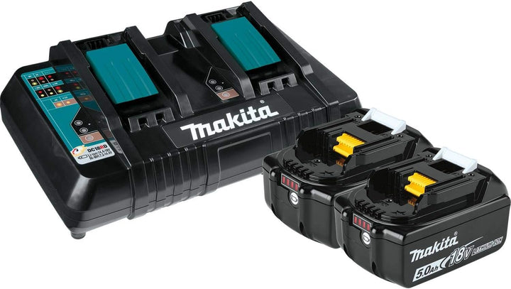 Makita 18V LXT Batterie Lithium-Ion 5Ah et Pack de Démarrage Chargeur Double Port 