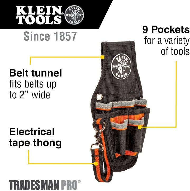 Klein Tools Tradesman Pro Tool Pouch - 9 Pockets