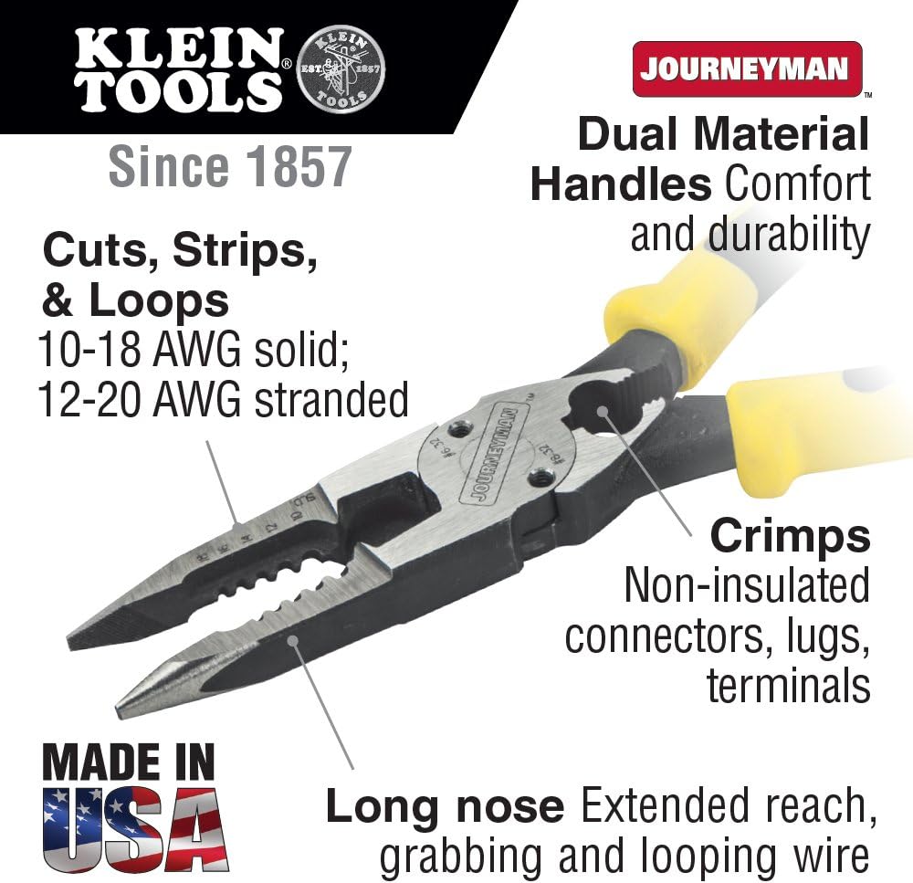 Klein Tools All-Purpose Pliers with Crimper - Yellow & Black