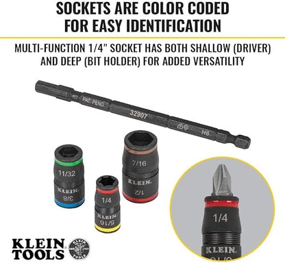 Klein Tools 7 in 1 Impact Flip Socket Set - No Handle