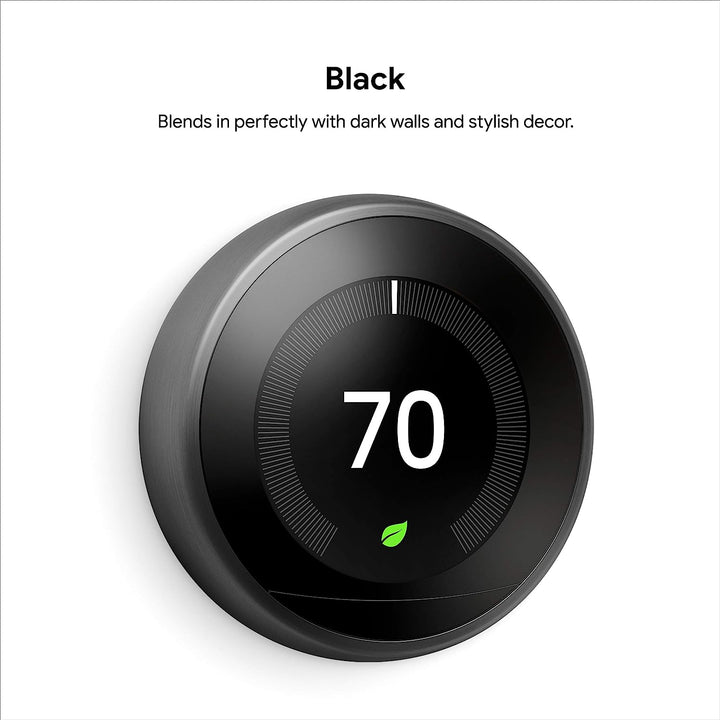 Google Nest Learning Thermostat - 3e génération - Noir