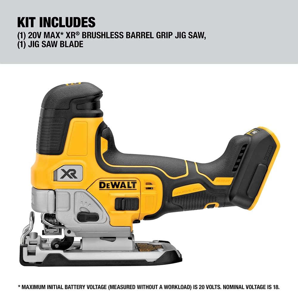 Dewalt 20V MAX Jig Saw, Barrel Grip, Tool Only