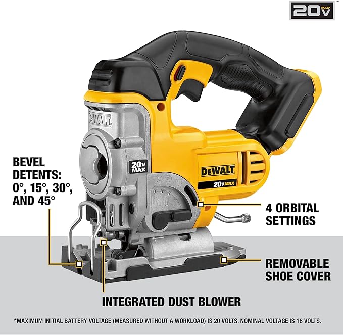 Scie sauteuse Dewalt 20 V Max - Outil uniquement 