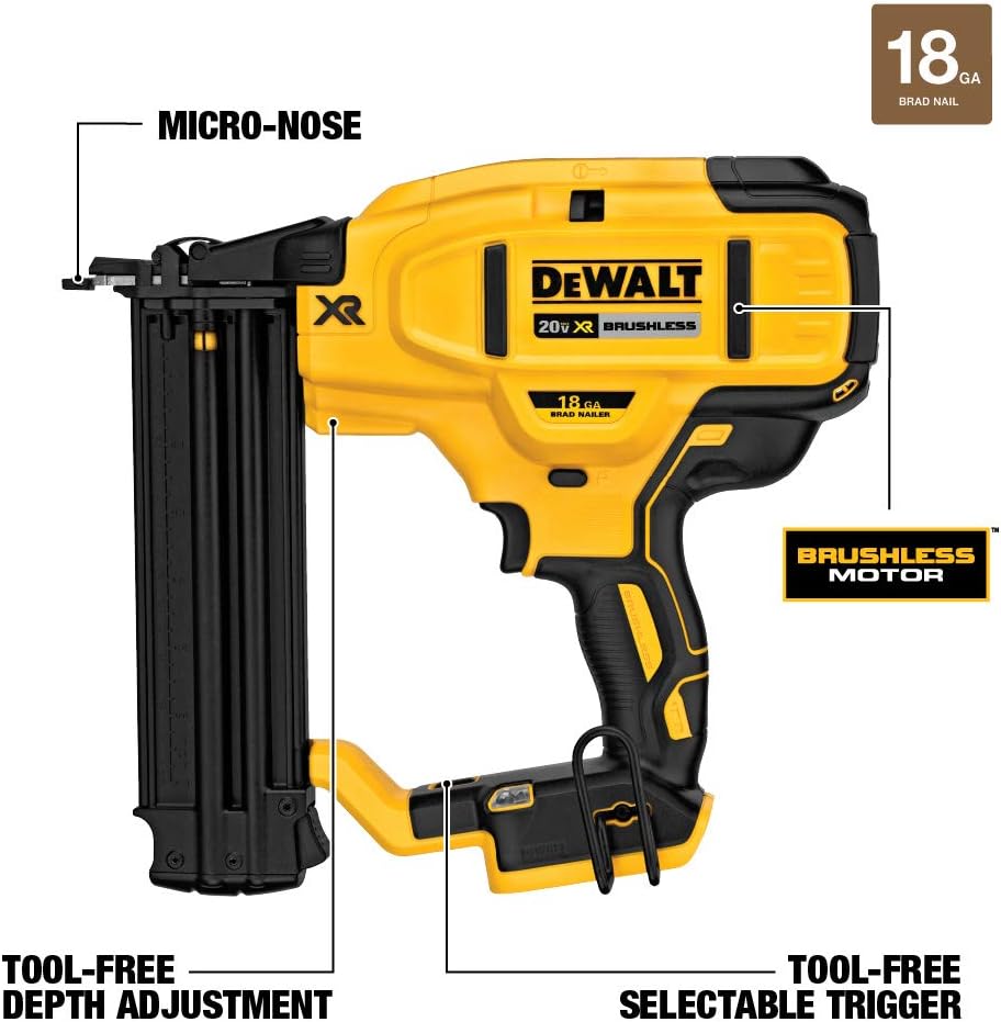 Dewalt 20V Max Cordless Brad Nailer Kit