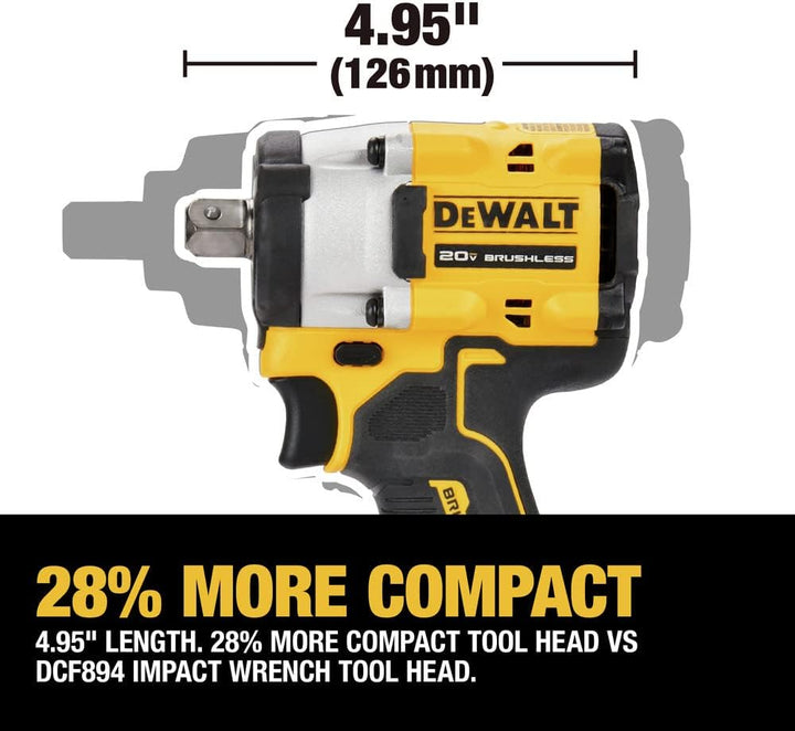 Clé à chocs sans fil Dewalt Atomic 20 V Max avec enclume à goupille de détente I/2 po - Outil uniquement