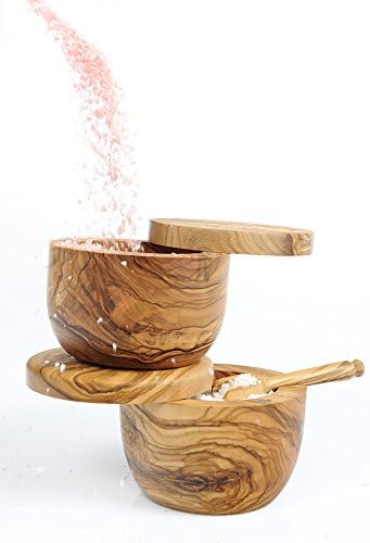 Salière artisanale en bois d'olivier français Bérard