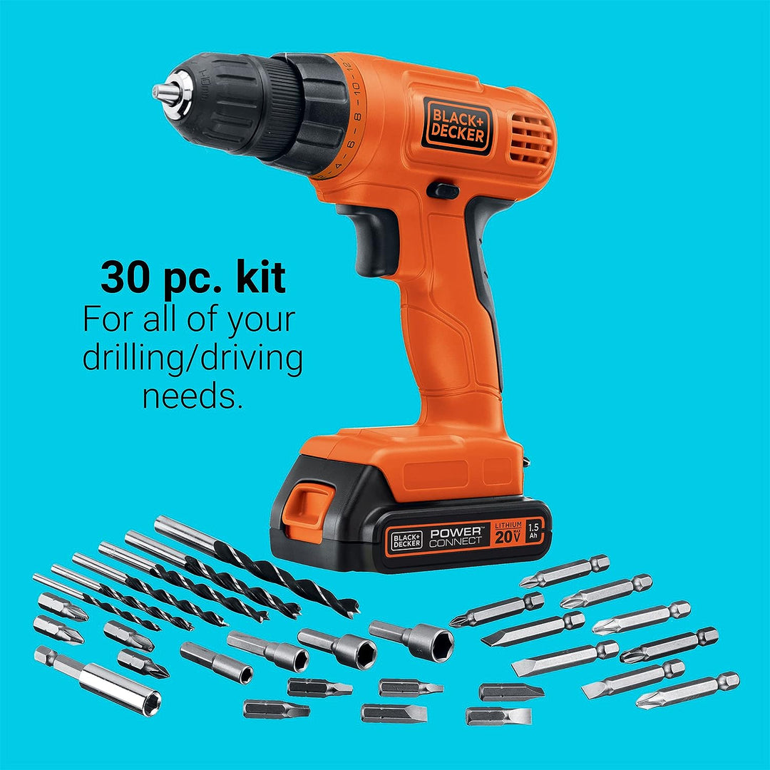 Black & Decker 20V Max Power Connect Cordless Drill - Orange