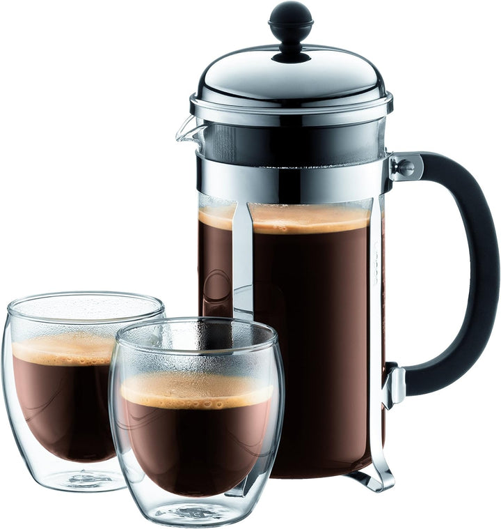 Bodum Chambord French Press Coffee and Tea Maker - 34 oz - Chrome