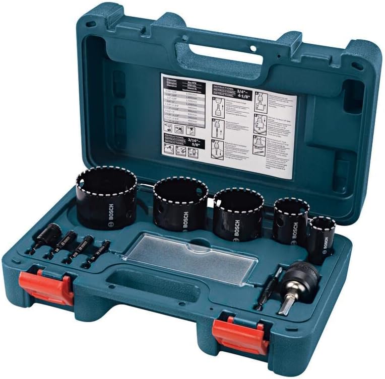 Bosch 11-Piece Diamond Hole Saw Set - Blue