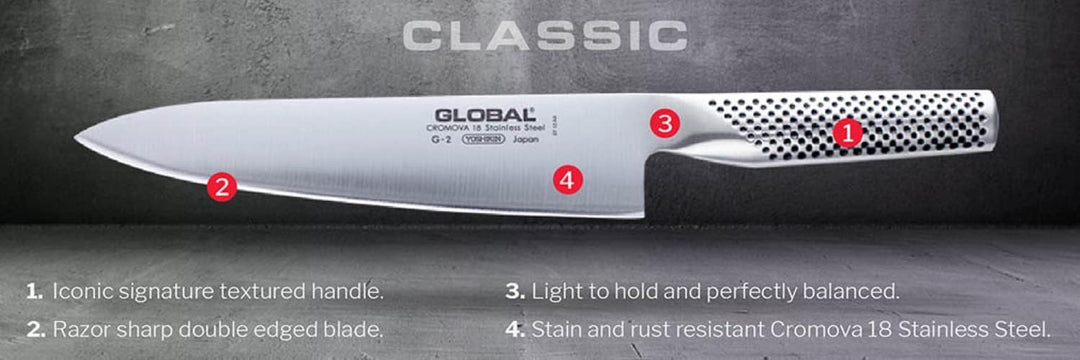 Global 7" Hollow Ground Santoku Knife - Silver