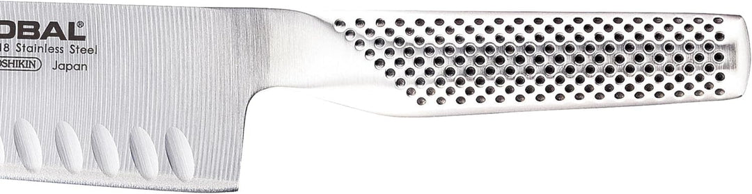 Couteau Santoku à sol creux Global de 7 pouces - Argent 