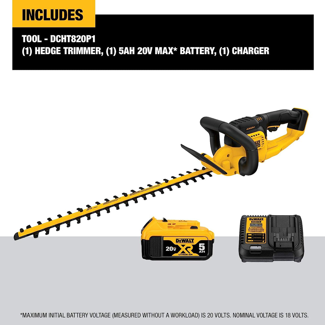 Dewalt 20V Max Hedge Trimmer with 5Ah Pack