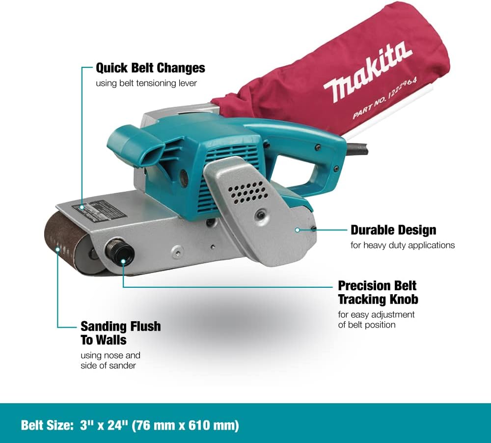 Makita 3"X24" Belt Sander Dustless - Blue