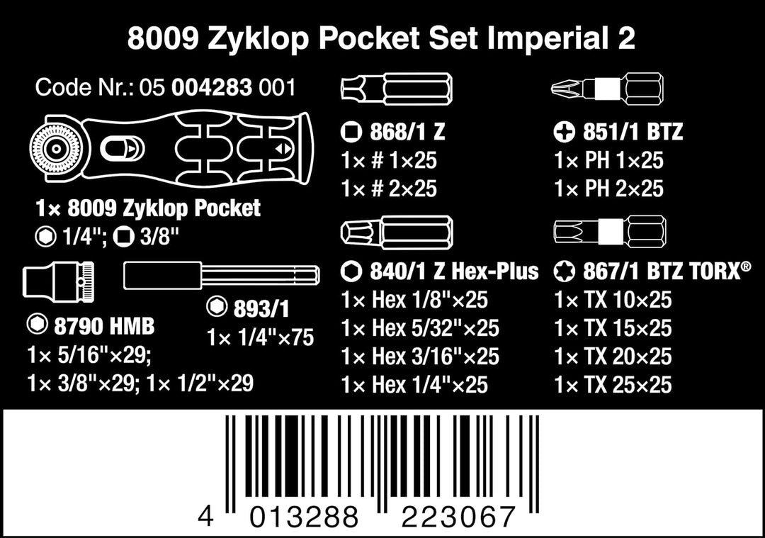 Wera 8009 Pocket Set Imperial 2