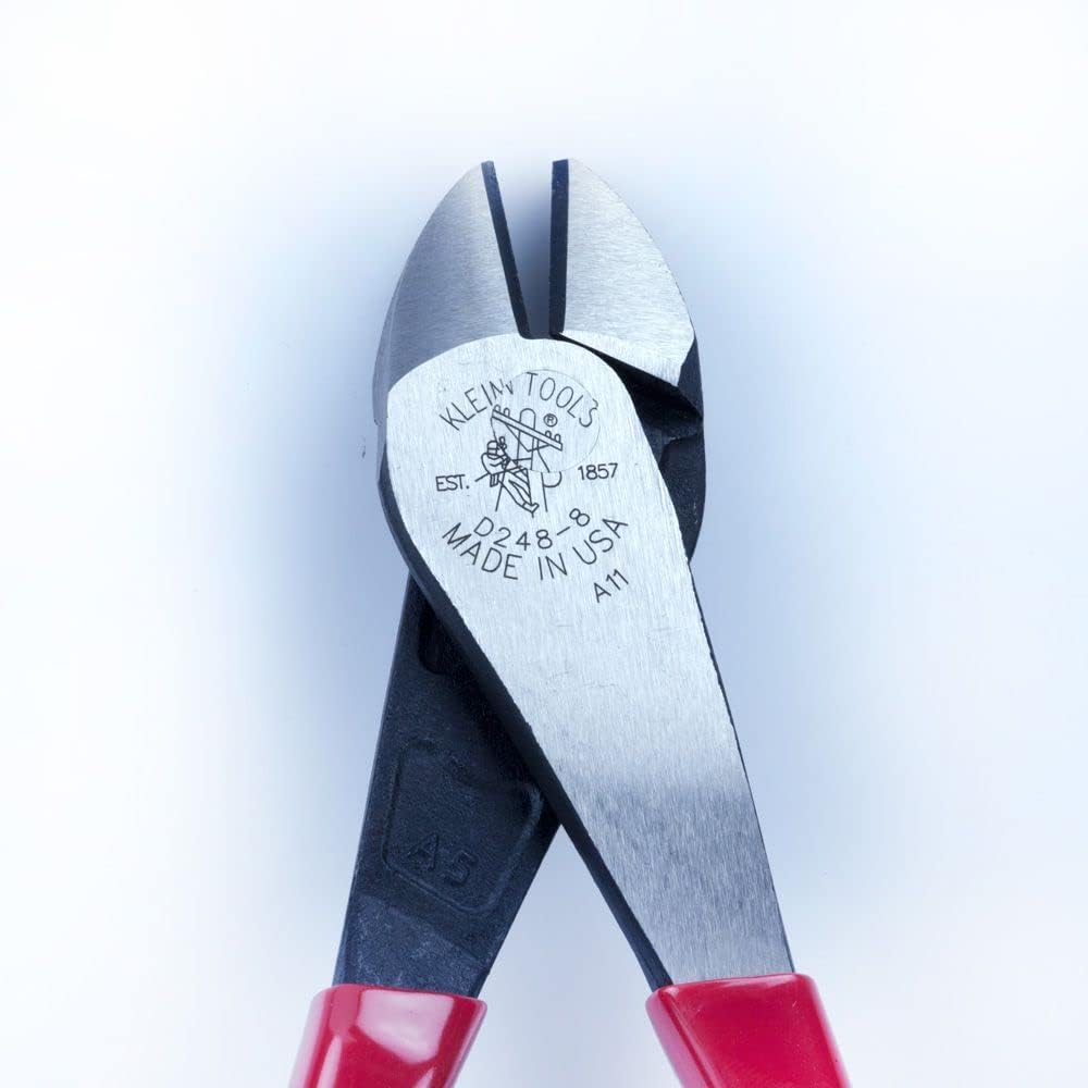 Klein Tools 8" Standard High-Leverage Diagonal Cutting Angled Head Pliers - Rouge