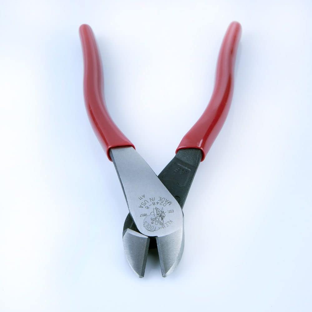 Klein Tools 8" Standard High-Leverage Diagonal Cutting Angled Head Pliers - Rouge