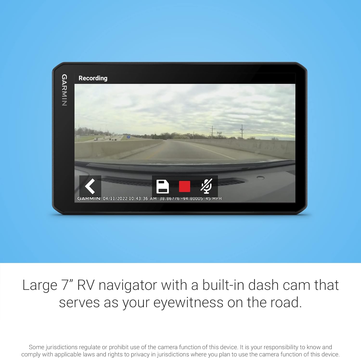 Garmin 7" RV cam795 Navigateur avec Dash Cam