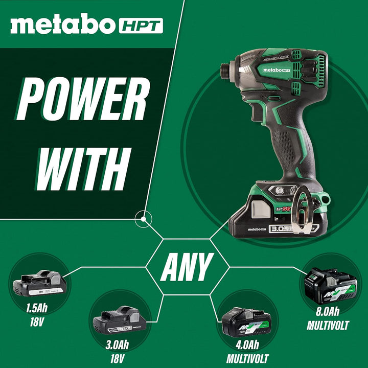 Metabo HPT 18V Cordless Impact Driver Kit - IP56 Compliant