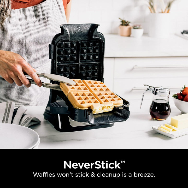 Ninja Belgian Waffle Maker Nonstick - Black & Silver