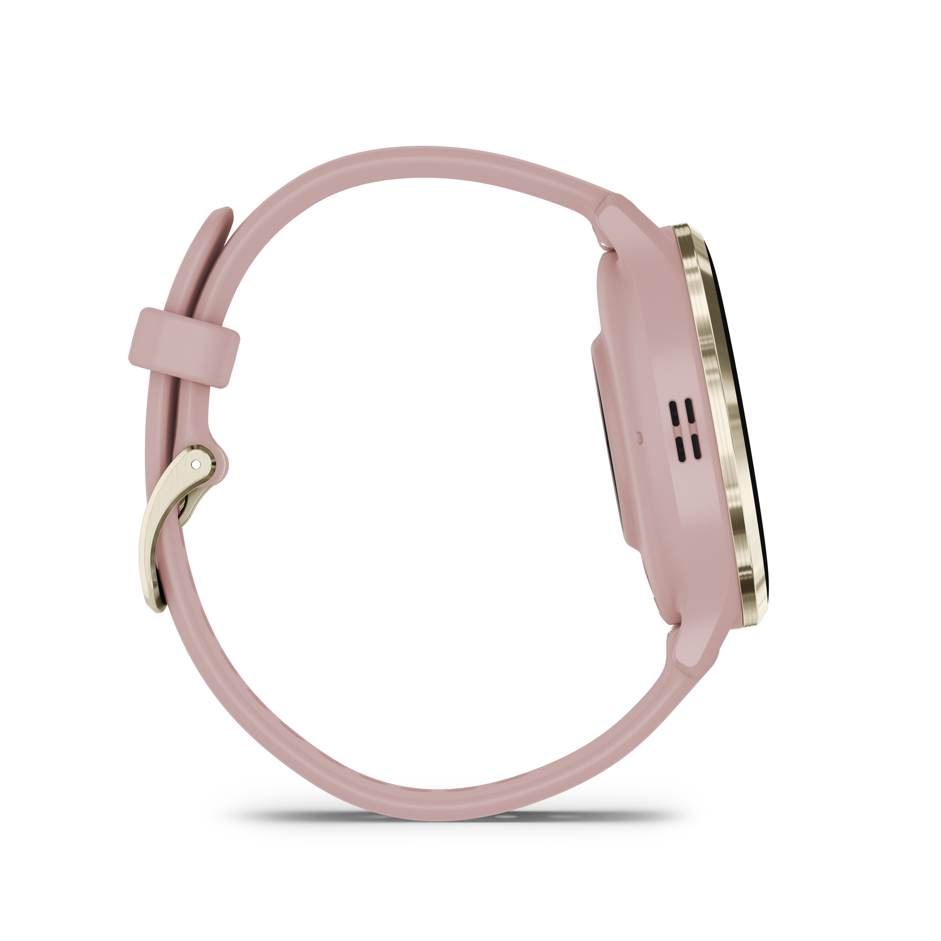 Garmin-Venu 3S Soft Gold Stainless Steel Bezel with Dust Rose Case and Silicone Band
