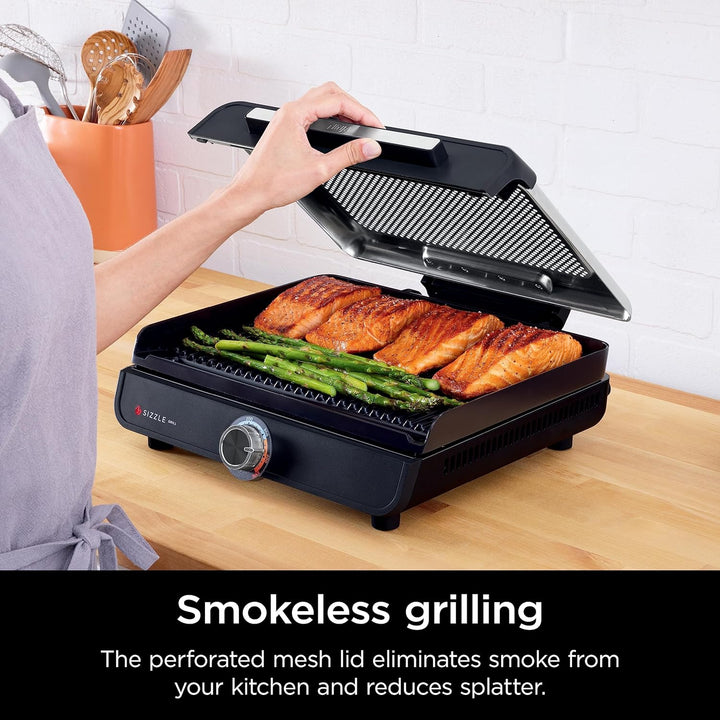 Ninja 14'' Nonstick Sizzle Smokeless Indoor Grill - Black & Silver