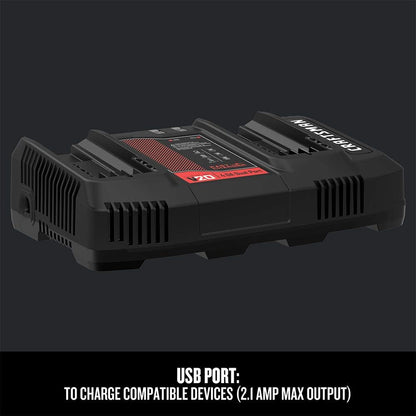 Chargeur de batterie à double port Craftsman 20V Max