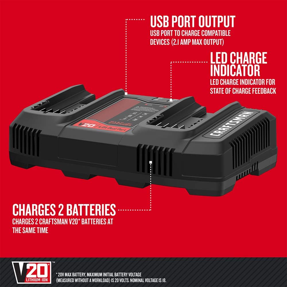 Craftsman 20V Max Dual Port Battery Charger