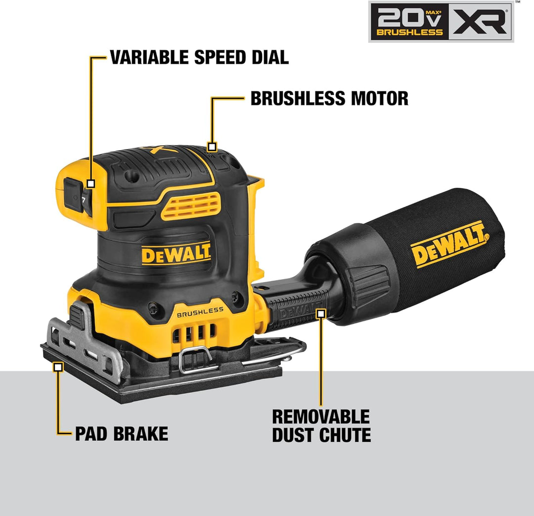 Dewalt 20V Max XR Brushless Cordless 1/4 Sheet Variable Speed Sander