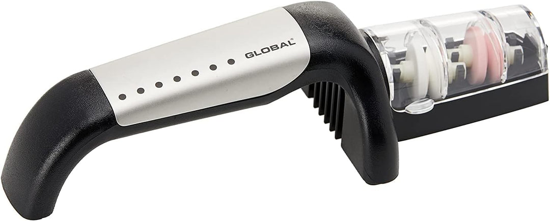 Global Stage 2 Ceramic Stainless Steel  Sharpener - Silver