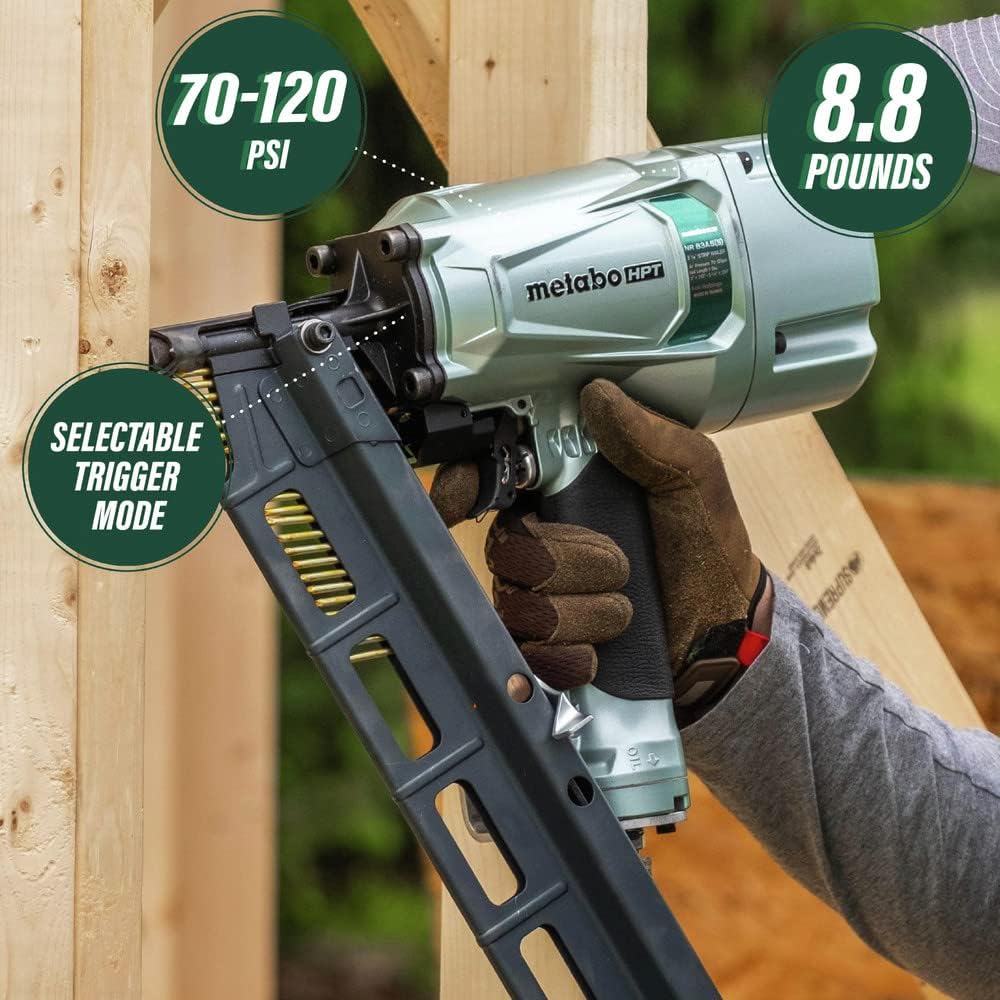 Metabo 2" up to 3-1/4" HPT Framing Nailer with Plastic Collated