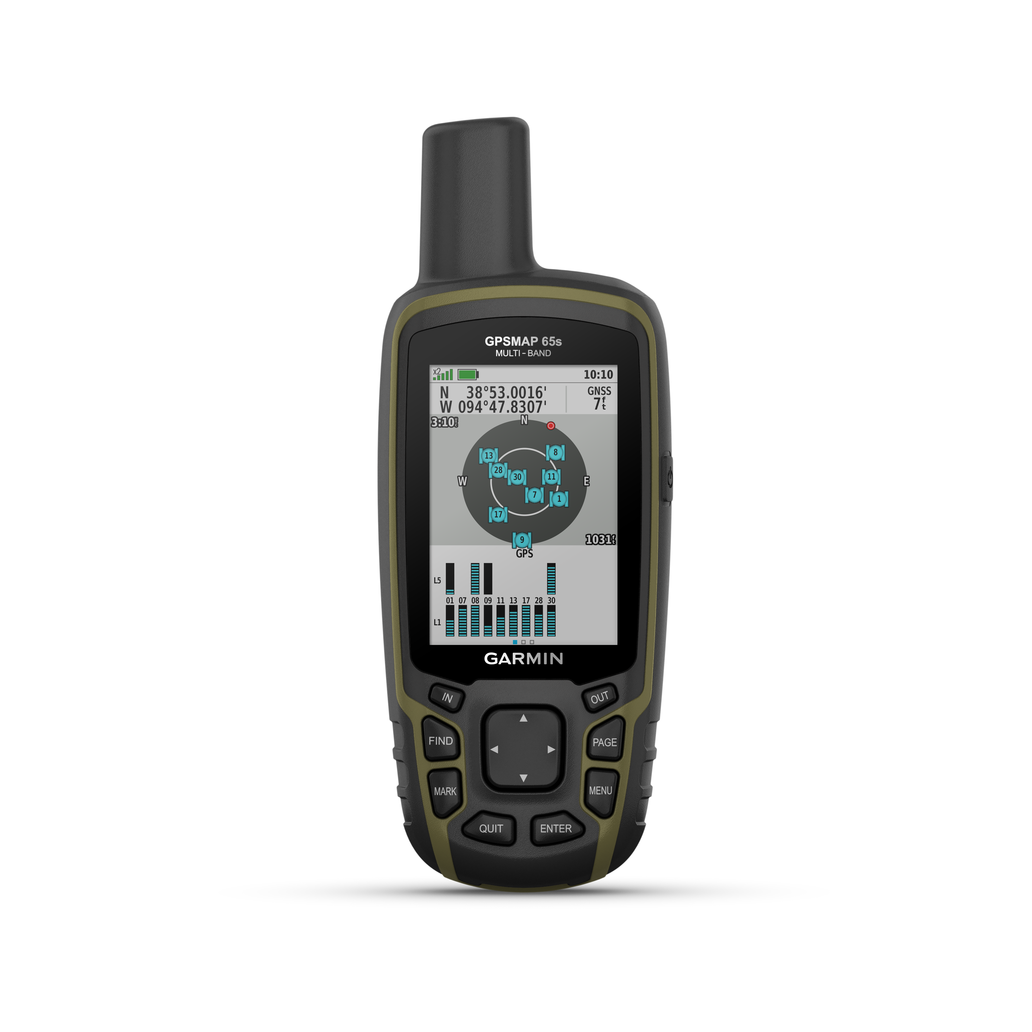 Garmin GPSMAP65S 2.6" portatif à boutons avec altimètre et boussole Support satellite - Affichage couleur