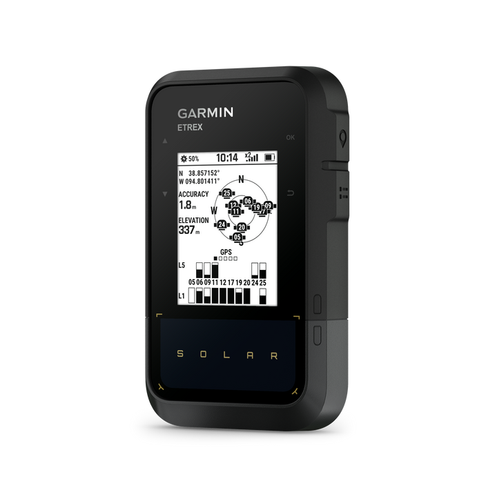 Garmin Etrex Solar GPS Handheld Navigator with Unlimited Battery Life - Water Resistant