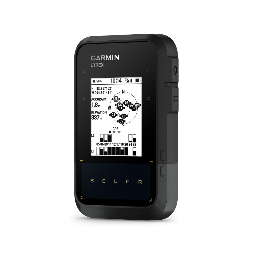 Navigateur GPS portable Garmin Etrex Solar avec autonomie illimitée - Résistant à l'eau