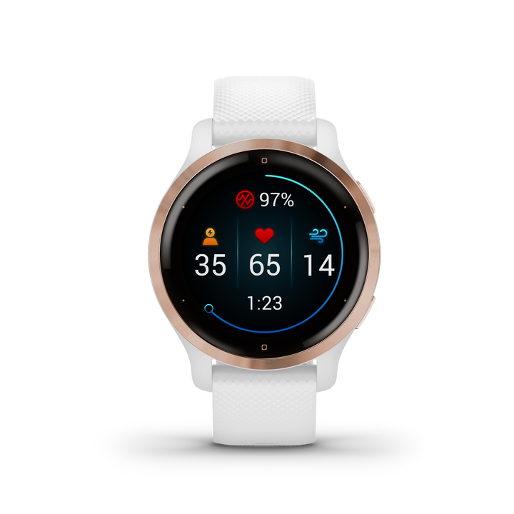 Garmin Venu 2s RoseGold, lunette or rose avec étui