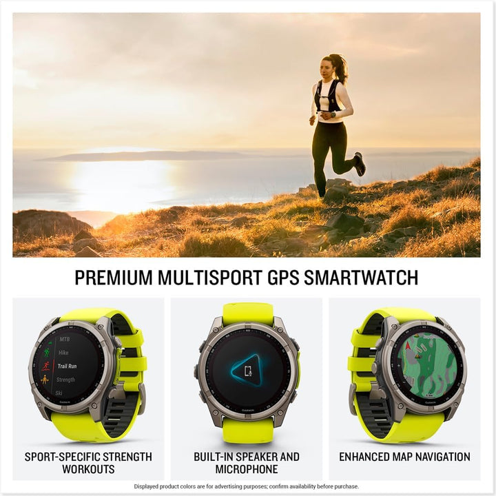 Garmin Fenix 8 51mm Solar Sapphire - Amp Yellow