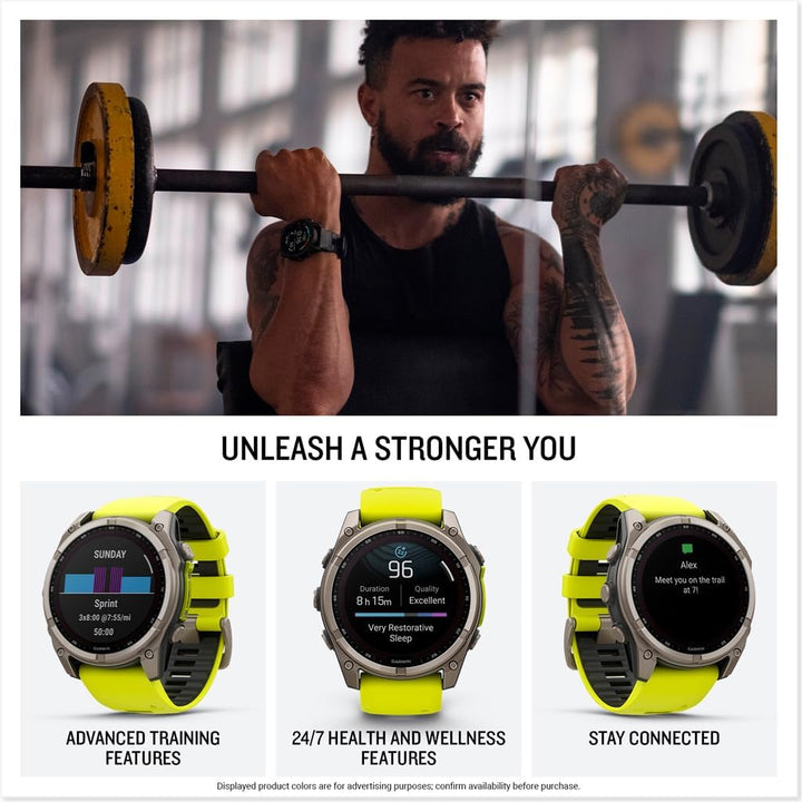 Garmin Fenix 8 51mm Solar Sapphire - Amp Yellow