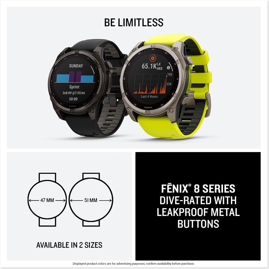 Garmin Fenix 8 51mm Solar Sapphire - Amp Yellow