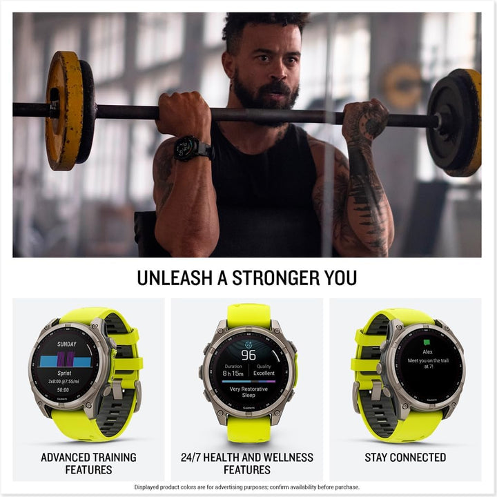 Garmin Fenix 8 47mm Solar Sapphire - Amp Yellow