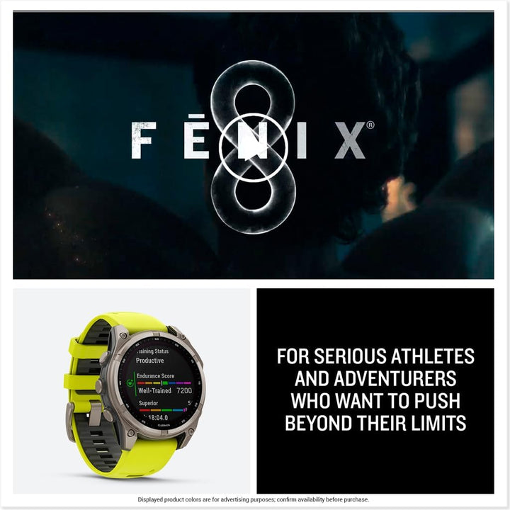 Garmin Fenix 8 47mm Solar Sapphire - Amp Yellow