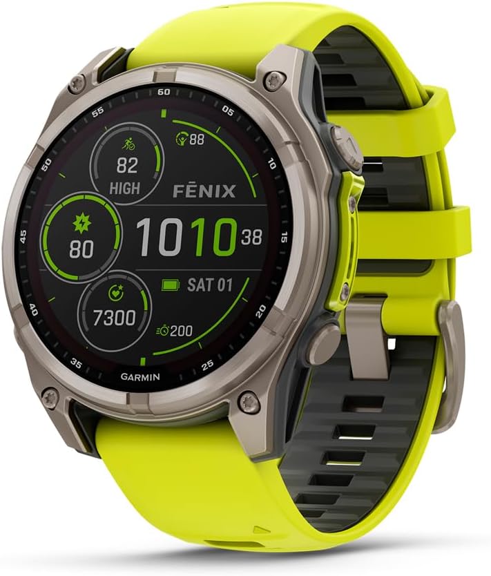 Garmin Fenix 8 47mm Solar Sapphire - Amp Yellow