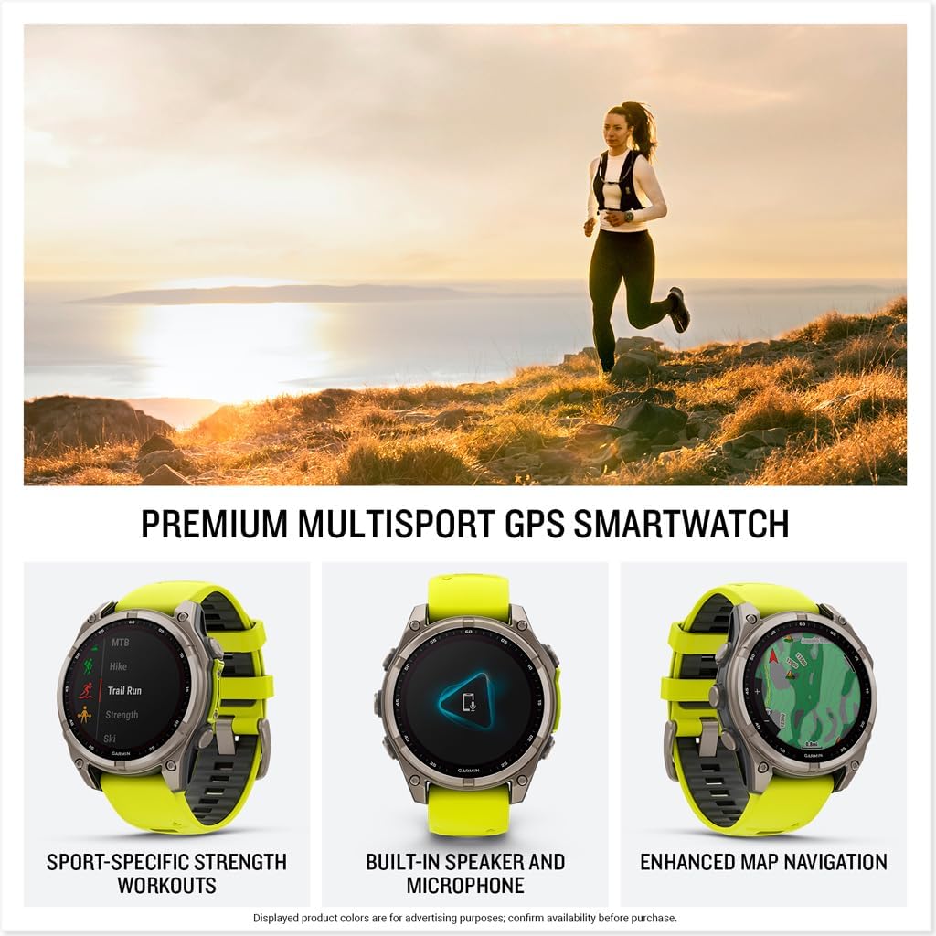 Garmin Fenix 8 47mm Solar Sapphire - Amp Yellow