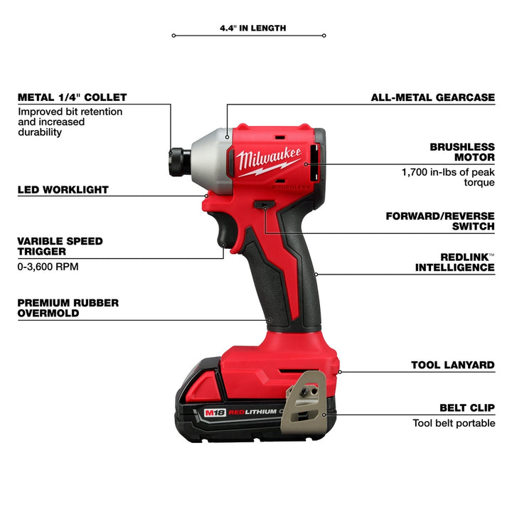 Milwaukee Compact Brushless Combo Kit with Drill Driver & Impact Driver