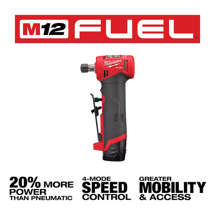 Milwaukee 2 Ah M12 Fuel Lithium-Ion Right Angle Die Grinder Kit