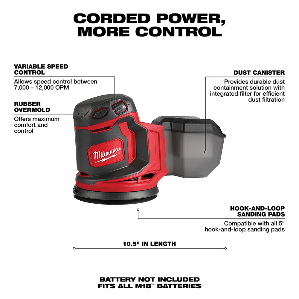 Milwaukee M18 Outils électriques Ponceuse orbitale aléatoire