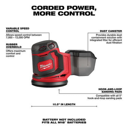 Milwaukee M18 Outils électriques Ponceuse orbitale aléatoire
